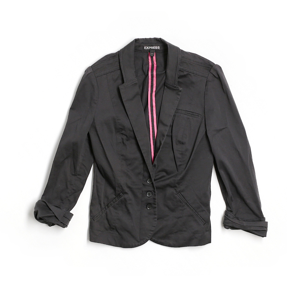 Black Express Blazer with 3/4 Length Sleeves